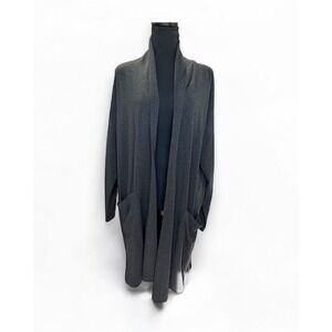 Eileen Fisher women's High Collar Charcoal Cardigan - size Medium - retail‎ $298